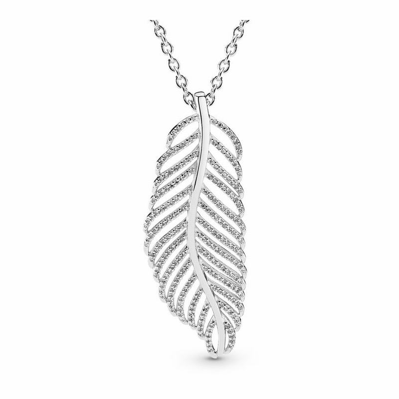 Pandora Light as a Feather Pendant Necklace Silver Egypt PN7218340